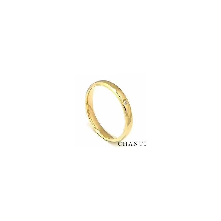Giftering i 14 karat gull 0,025 ct
