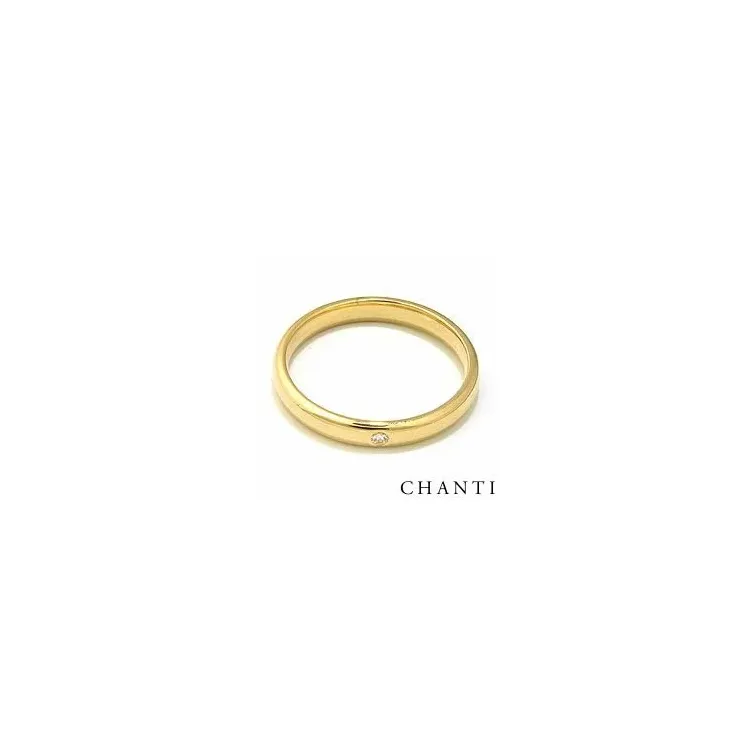 Giftering i 14 karat gull 0,025 ct