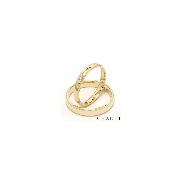 Gifteringer i 14 karat gull 0,025 ct - par