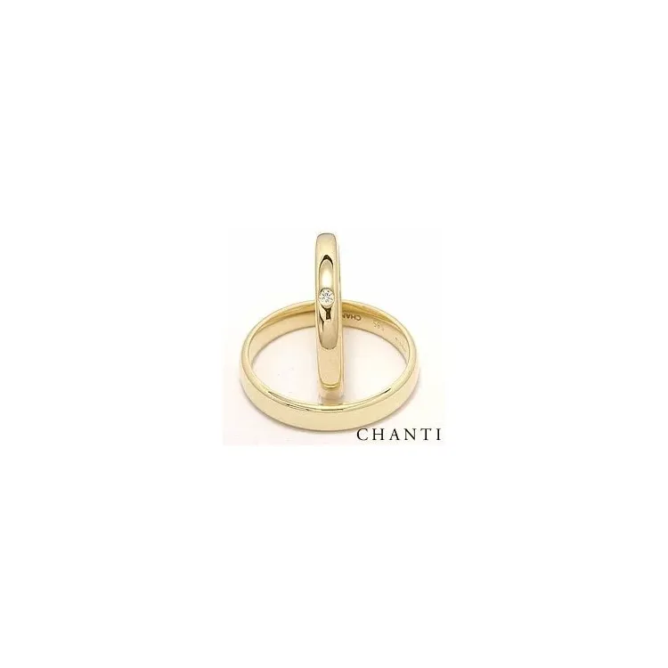 Gifteringer i 14 karat gull 0,025 ct - par
