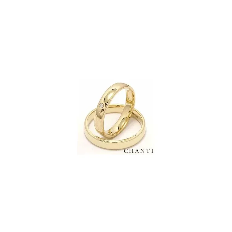 Gifteringer i 14 karat gull 0,025 ct - par