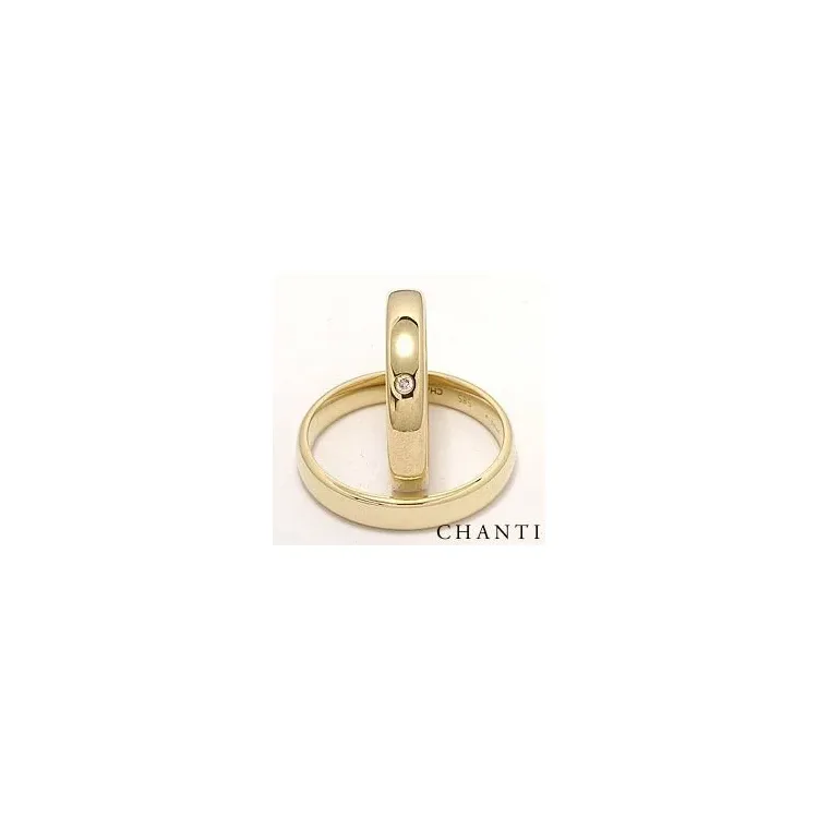 Gifteringer i 14 karat gull 0,025 ct - par