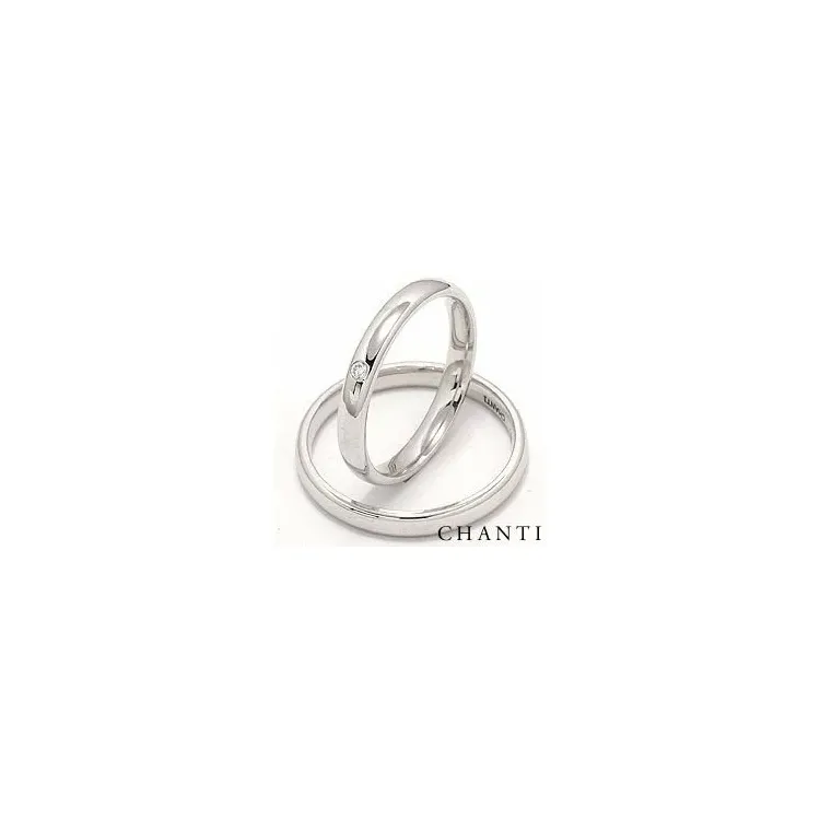 diamant gifteringer i 14 karat hvitt gull 0,025 ct - par