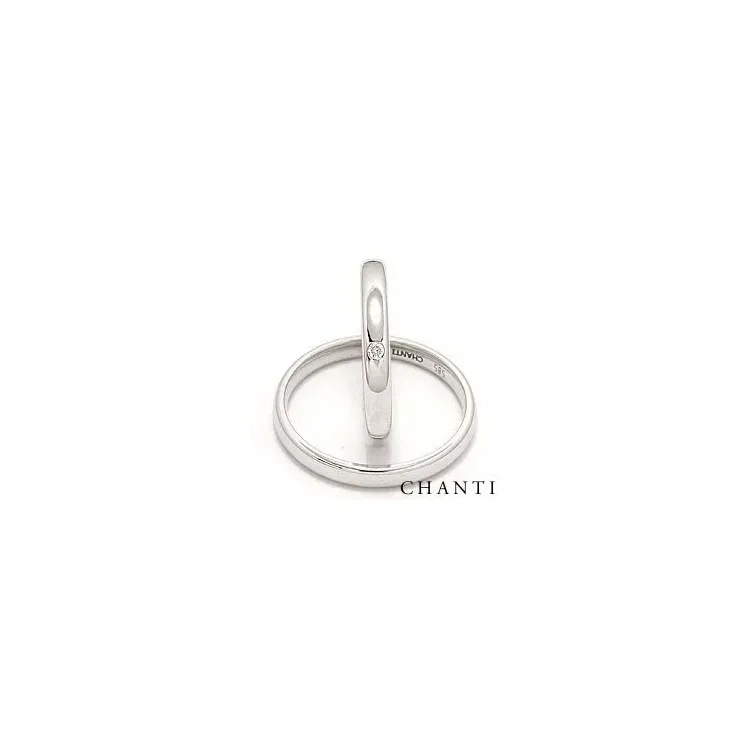 diamant gifteringer i 14 karat hvitt gull 0,025 ct - par