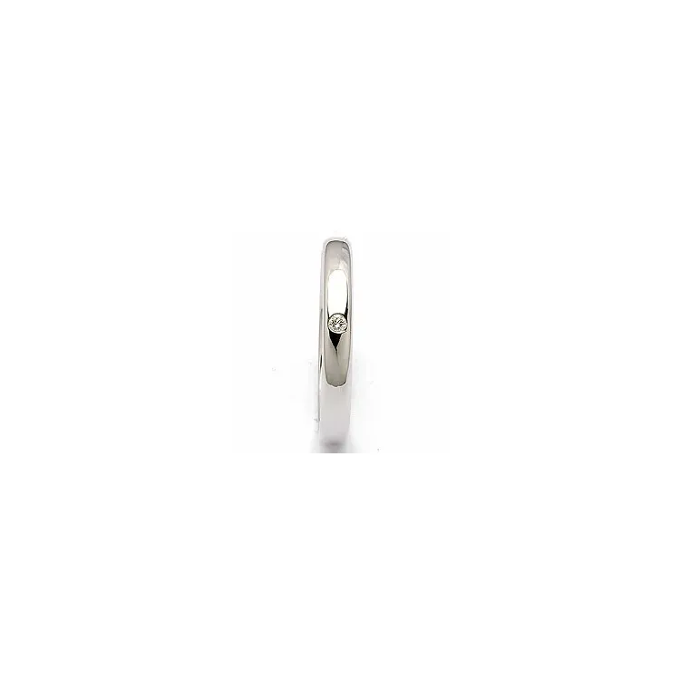 Smal oval giftering i 14 karat hvitt gull 0,025 ct