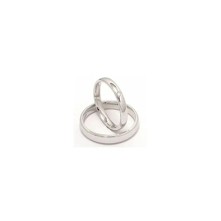 gifteringer i 14 karat hvitt gull 0,025 ct - par