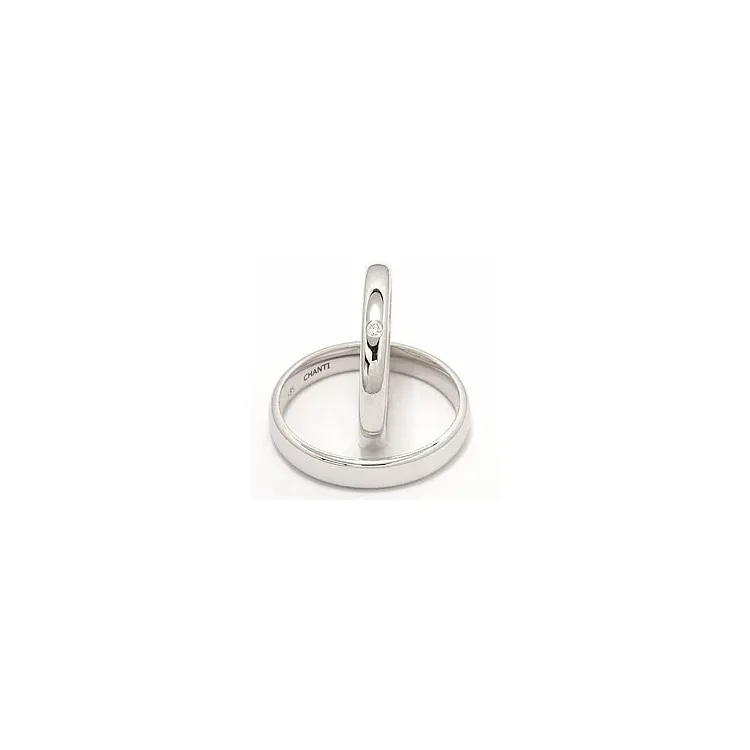 gifteringer i 14 karat hvitt gull 0,025 ct - par