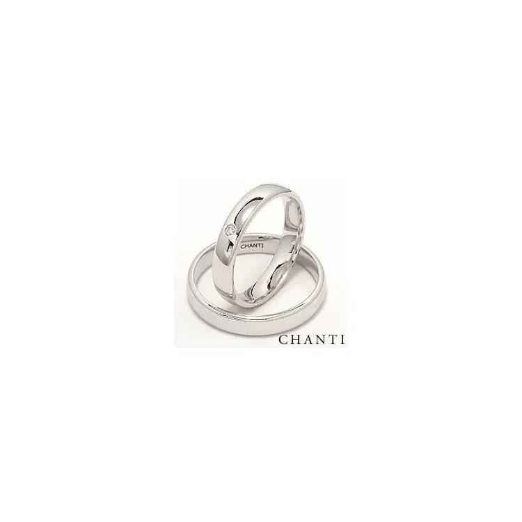 gifteringer i 14 karat hvitt gull 0,025 ct - par