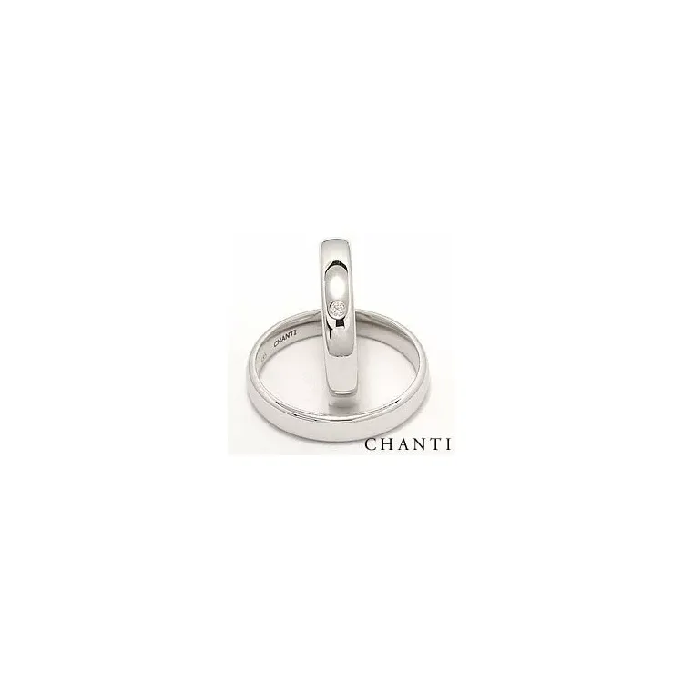 gifteringer i 14 karat hvitt gull 0,025 ct - par