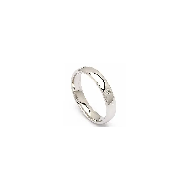 giftering i 14 karat hvitt gull 0,025 ct