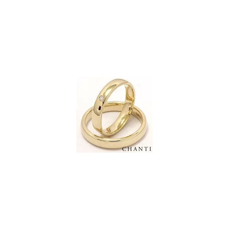 Gifteringer i 14 karat gull 0,025 ct ct - par