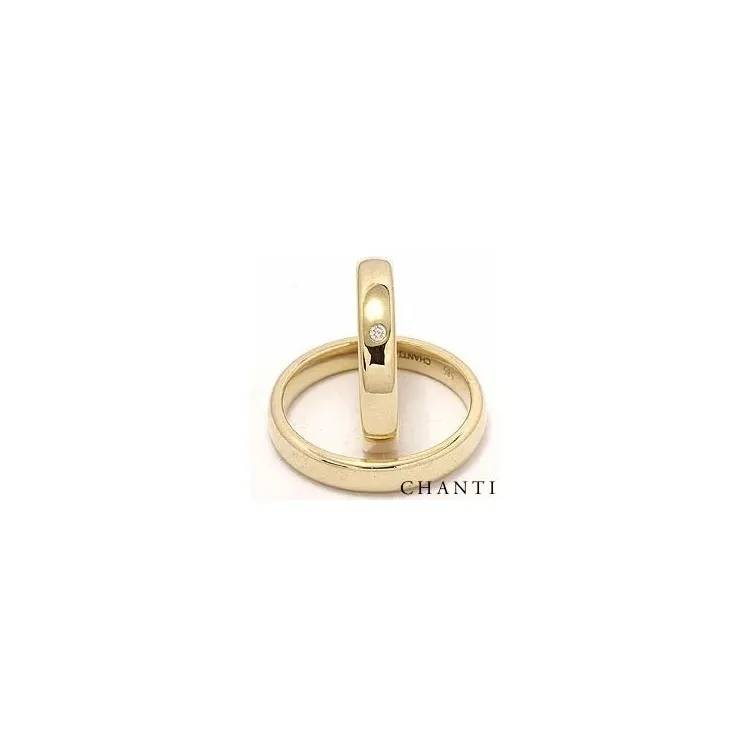Gifteringer i 14 karat gull 0,025 ct ct - par