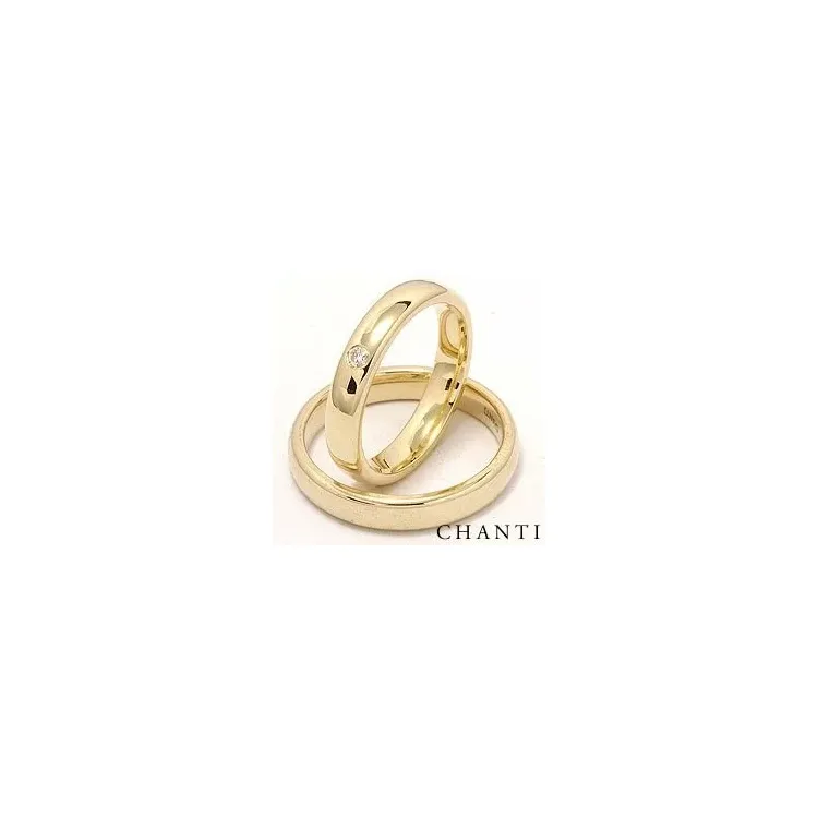 Gifteringer i 14 karat gull 0,05 ct ct - par