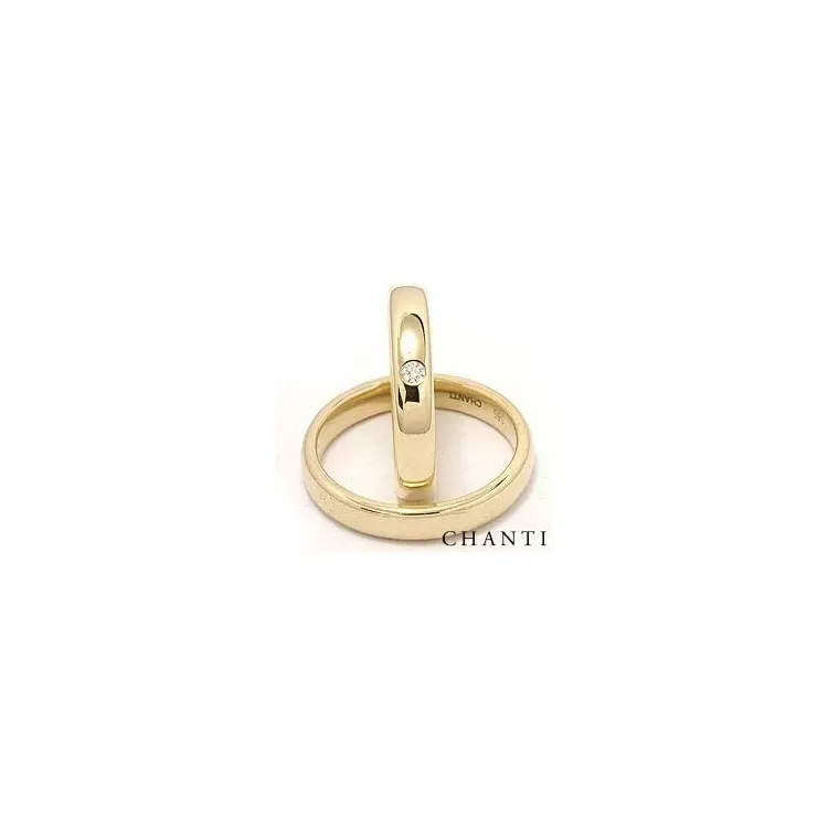 Gifteringer i 14 karat gull 0,05 ct ct - par
