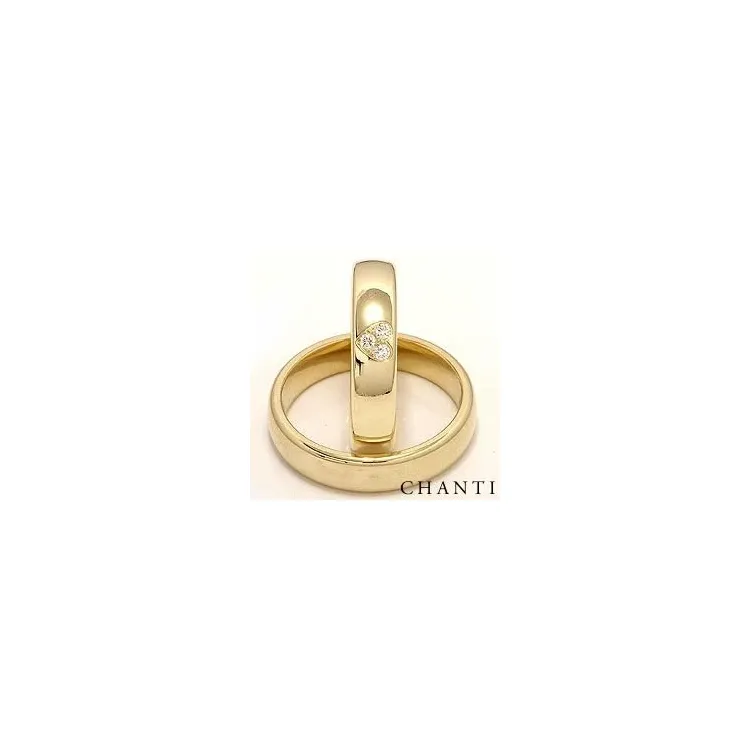 Hjerte gifteringer i 14 karat gull 0,075 ct - par