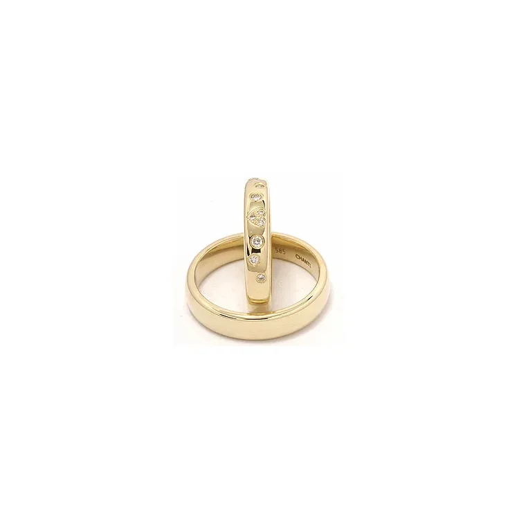 hjerte gifteringer i 14 karat gull 0,13 ct - par