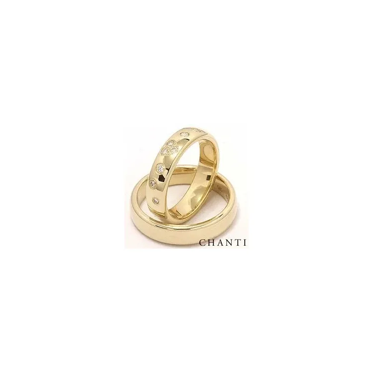 gifteringer i 14 karat gull 0,225 ct - par