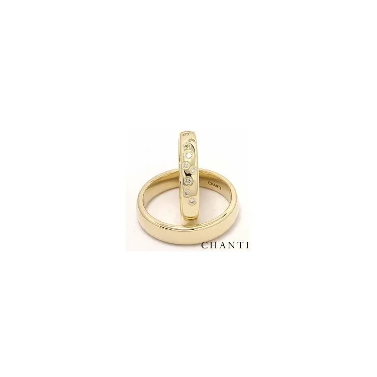 stjernedryss gifteringer i 14 karat gull 0,126 ct - par