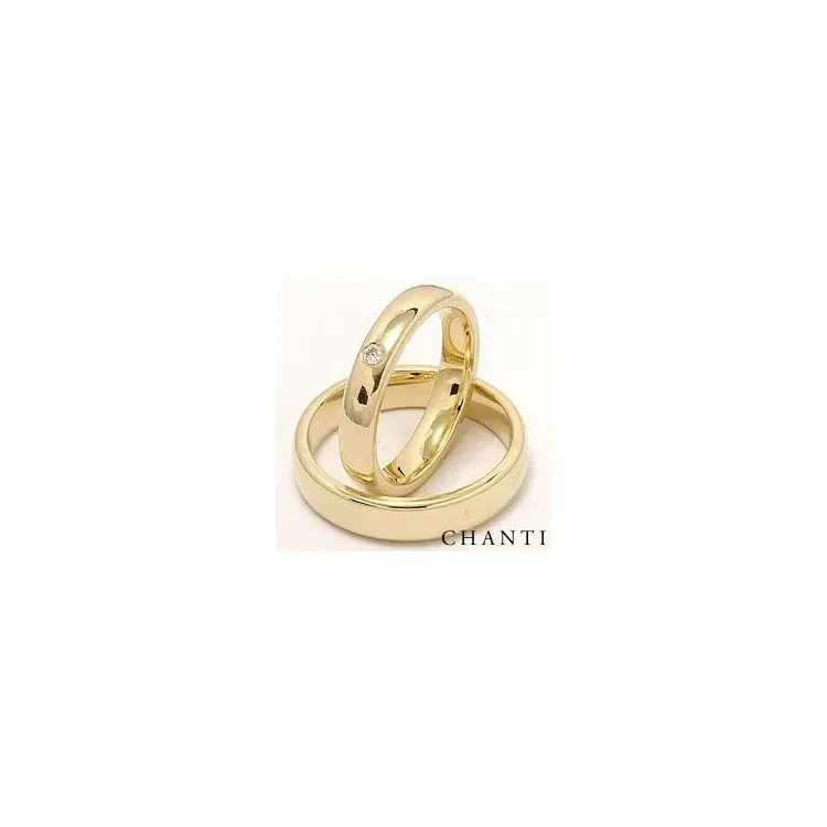 diamant gifteringer i 14 karat gull 0,05 ct ct - par