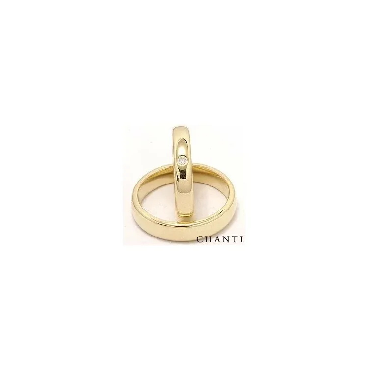 diamant gifteringer i 14 karat gull 0,05 ct ct - par
