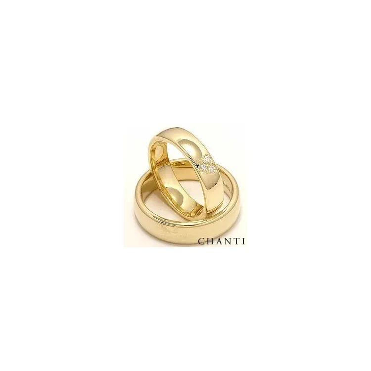 hjerte gifteringer i 14 karat gull 0,075 ct - par