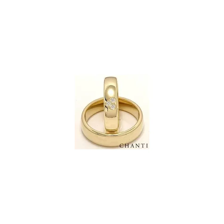 hjerte gifteringer i 14 karat gull 0,075 ct - par
