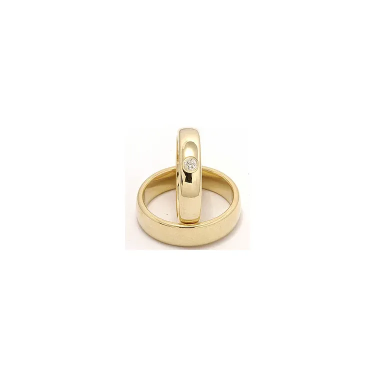 blanke  diamant gifteringer i 14 karat gull 0,10 ct - par