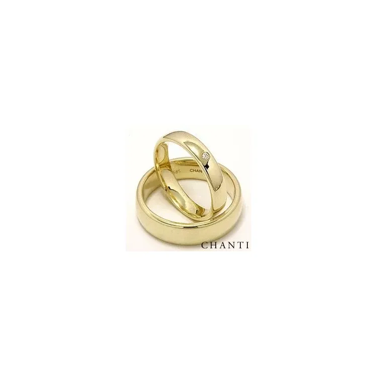 Gifteringer i 14 karat gull 0,025 ct - par