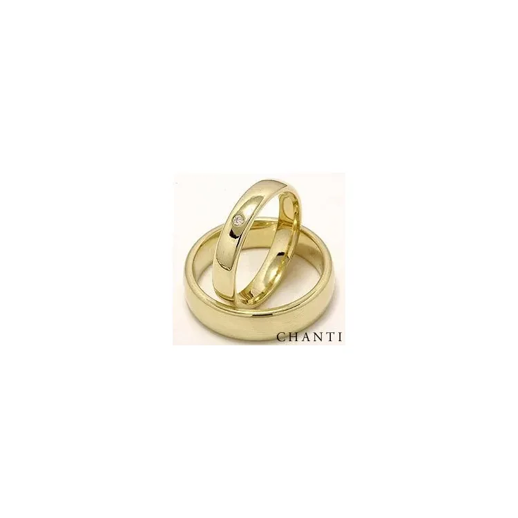 Gifteringer i 14 karat gull 0,025 ct - par