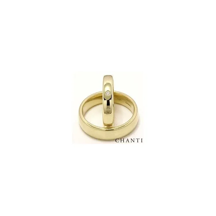 Gifteringer i 14 karat gull 0,025 ct - par