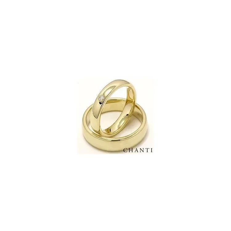 Gifteringer i 14 karat gull 0,05 ct - par