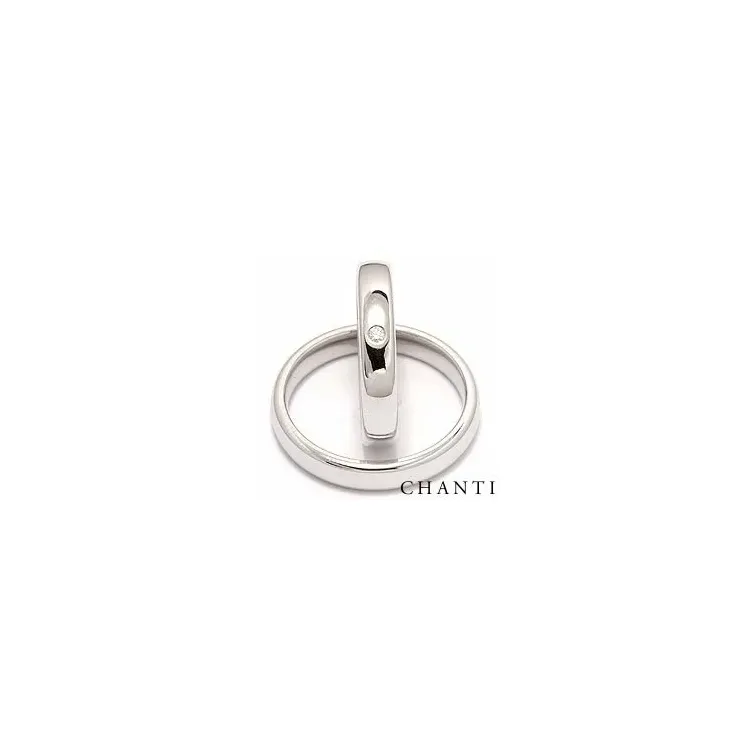 Gifteringer i 14 karat hvitt gull 0,025 ct - par