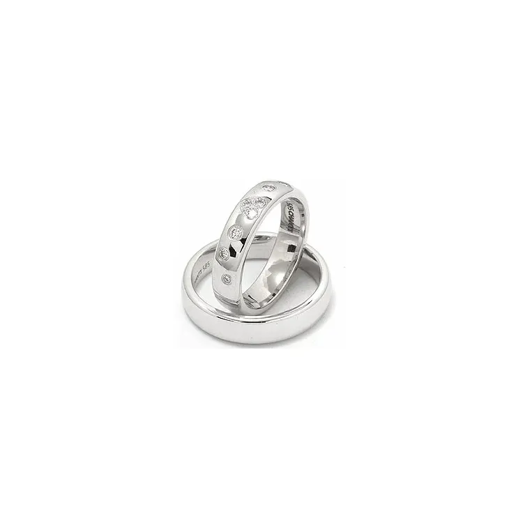 hjerte gifteringer i 14 karat hvitt gull 0,225 ct - par