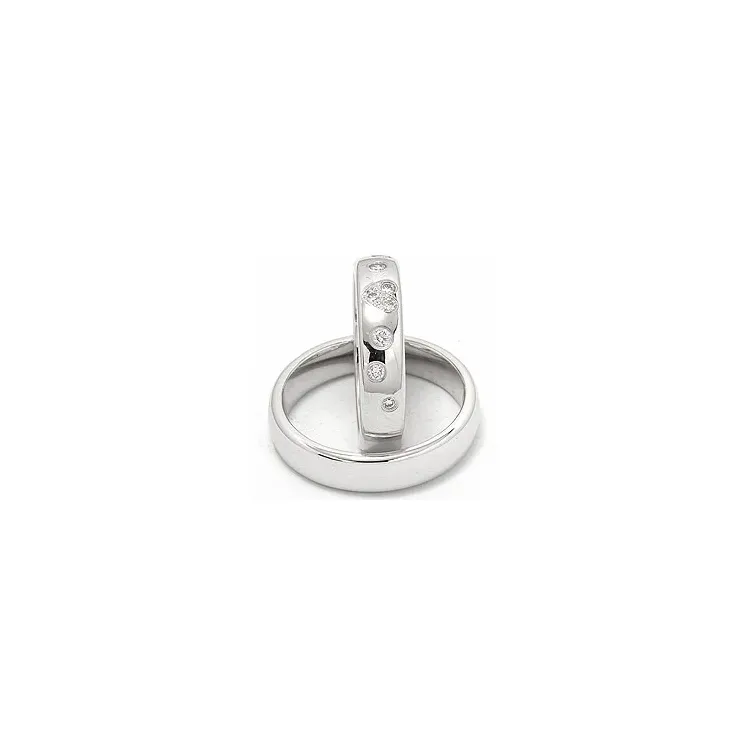 hjerte gifteringer i 14 karat hvitt gull 0,225 ct - par