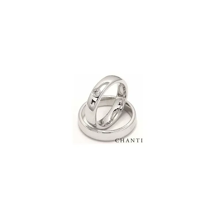 briljant gifteringer i 14 karat hvitt gull 0,10 ct - par