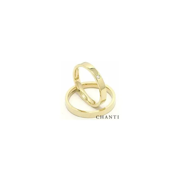 diamant gifteringer i 14 karat gull 0,025 ct - par