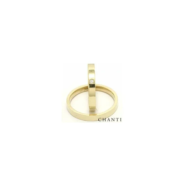 diamant gifteringer i 14 karat gull 0,025 ct - par
