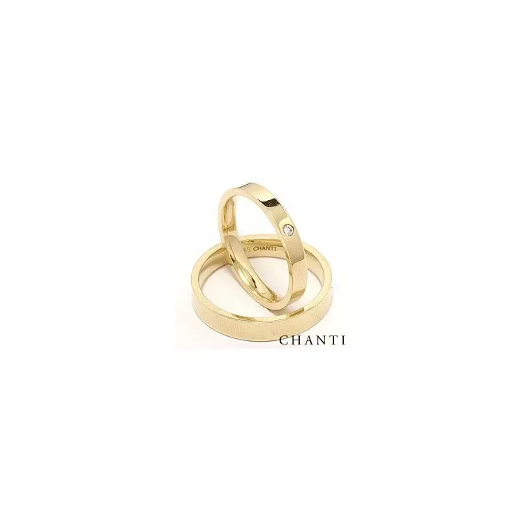 Gifteringer i 14 karat gull 0,025 ct - par