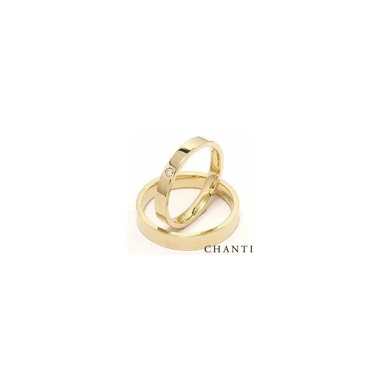 Gifteringer i 14 karat gull 0,025 ct - par