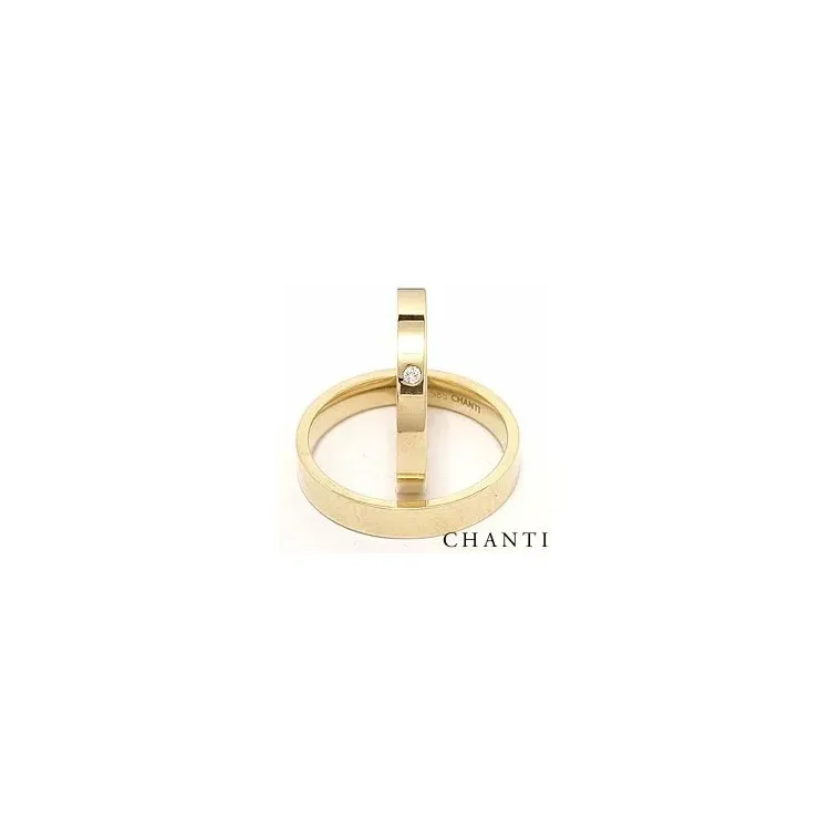 Gifteringer i 14 karat gull 0,025 ct - par