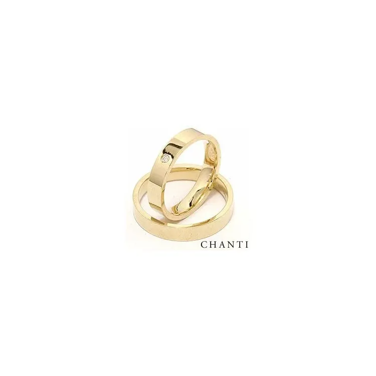 Gifteringer i 14 karat gull 0,025 ct - par