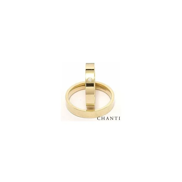 Gifteringer i 14 karat gull 0,025 ct - par
