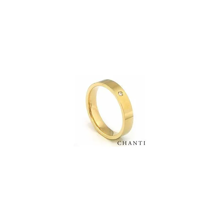 Elegant giftering i 14 karat gull 0,025 ct