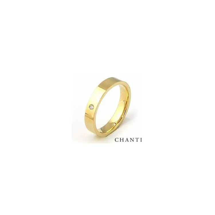 Elegant giftering i 14 karat gull 0,025 ct