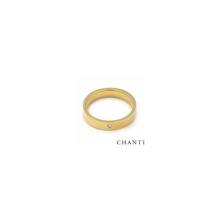 Elegant giftering i 14 karat gull 0,025 ct