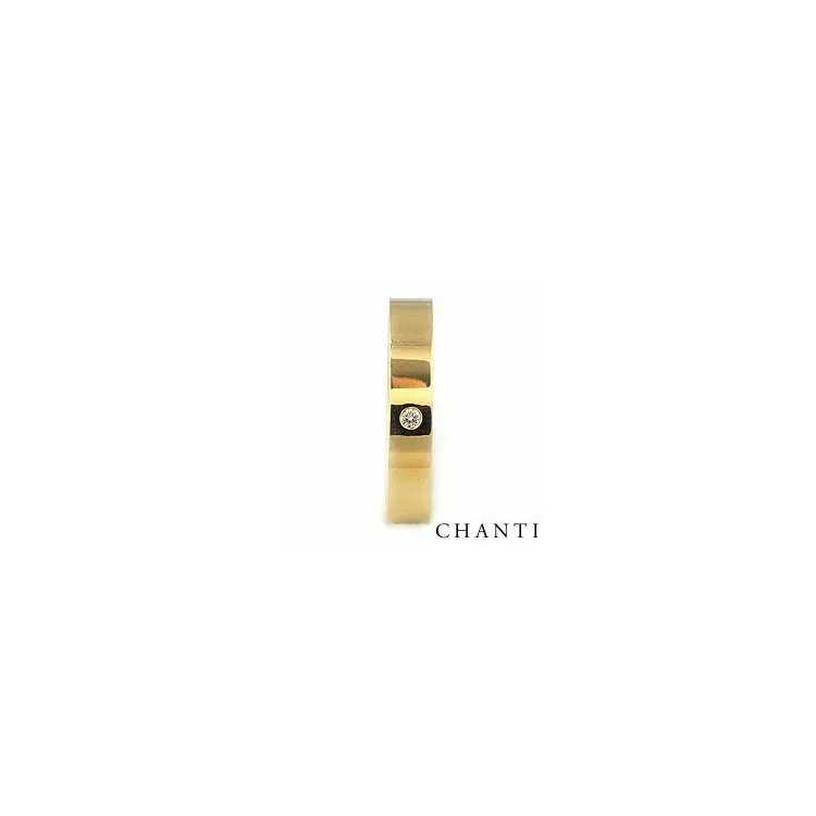 Elegant giftering i 14 karat gull 0,025 ct