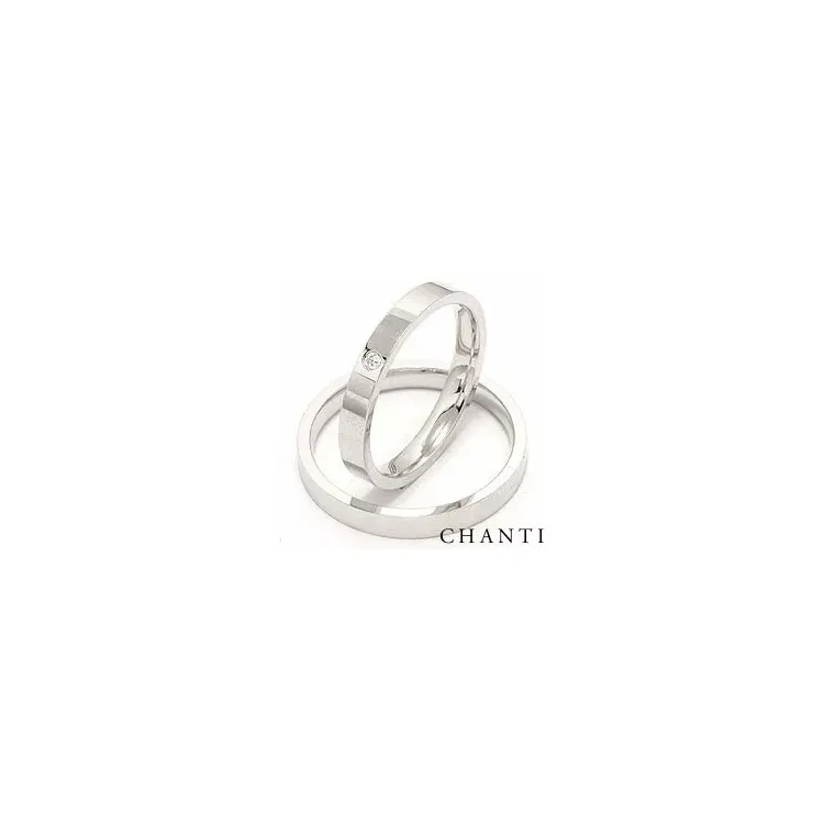 gifteringer i 14 karat hvitt gull 0.025 ct - par