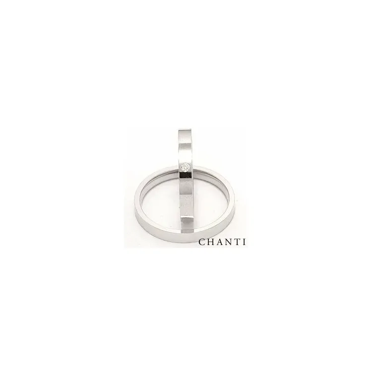 gifteringer i 14 karat hvitt gull 0.025 ct - par