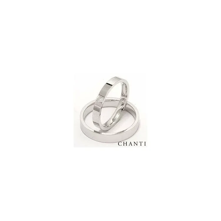 gifteringer i 14 karat hvitt gull 0,025 ct - par