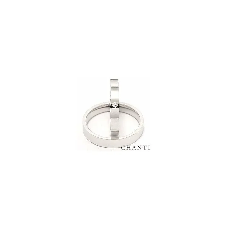 gifteringer i 14 karat hvitt gull 0,025 ct - par